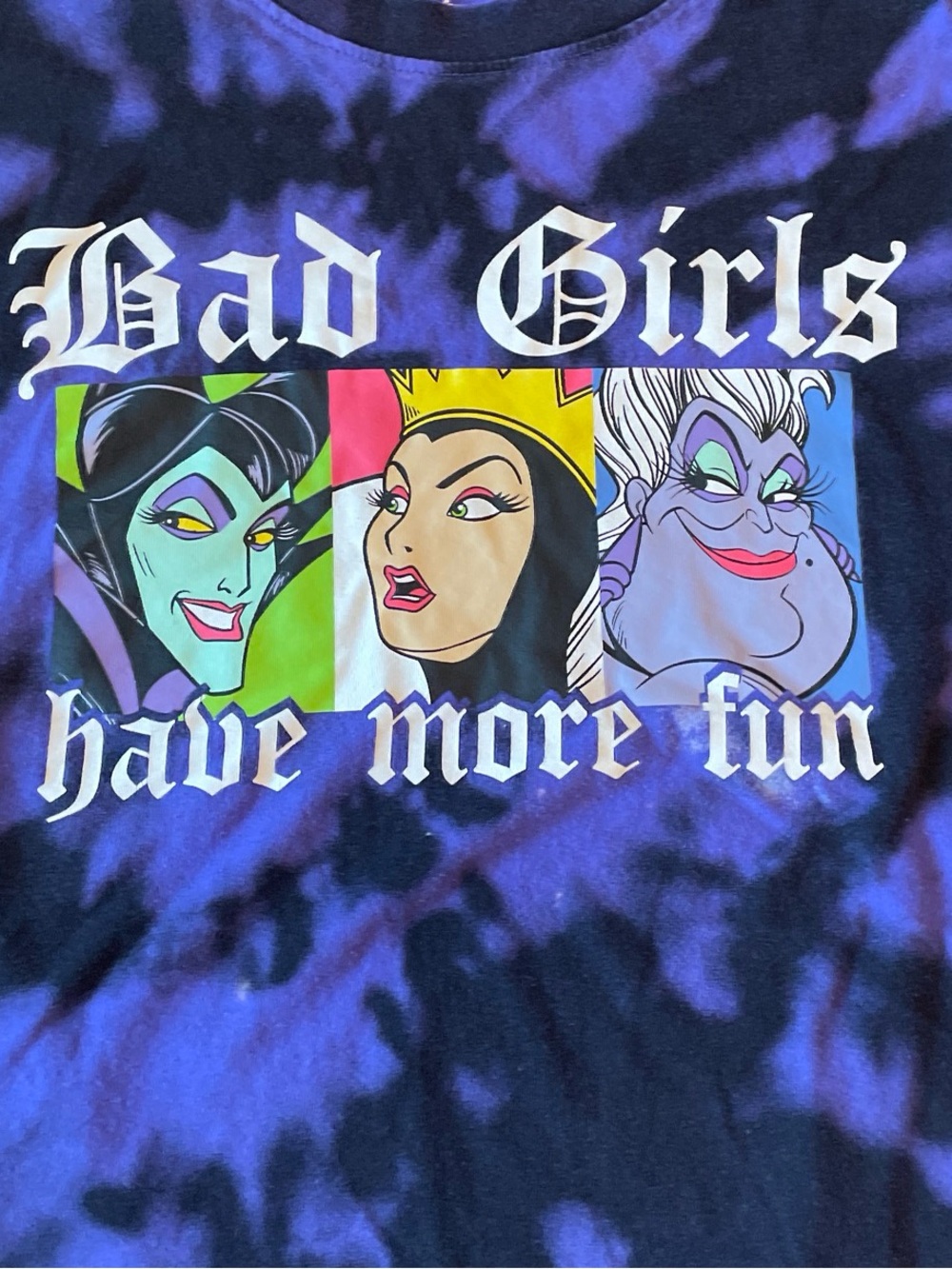 Disney 'Bad Girls Have More Fun' Purple Tie-Dye Tee